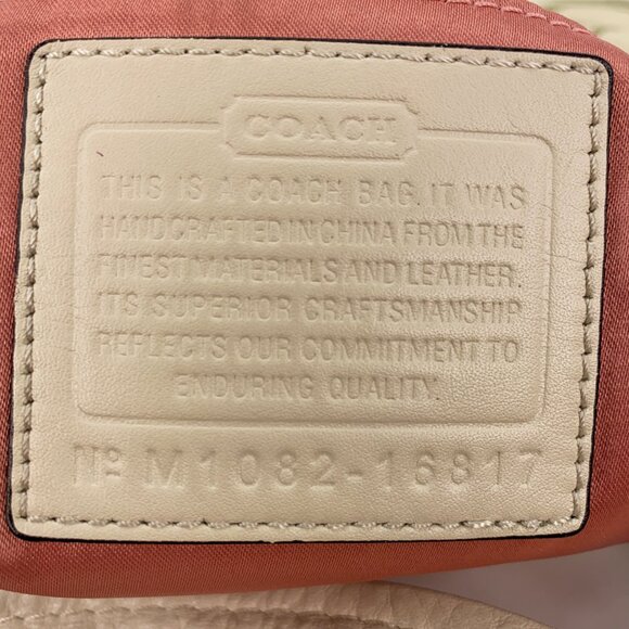 COACH Kristin Signature C Beige Gold Linen Hobo Handbag - M1082-16817 - Picture 2 of 14